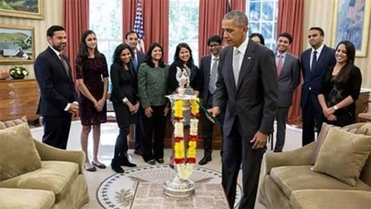 अमेरिकी राष्ट्रपति ओबामाले ह्वाइट हाउसमै दिपावली गरे
