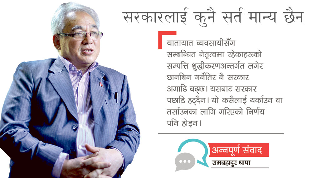 सिन्डिकेटबारे कुनै सर्त स्वीकार्य हुँदैन : गृहमन्त्री थापाको अन्तर्वार्ता