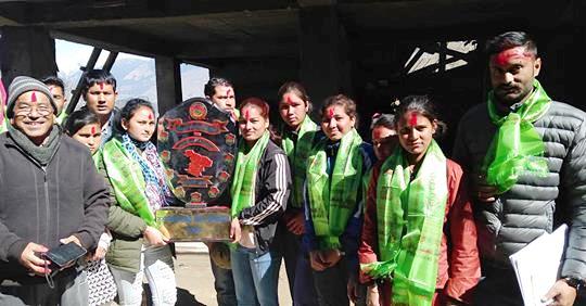 महिला भलिवल प्रतियोगितामा प्रथम हुने खेलाडीलाई गृह जिल्लामा सम्मान