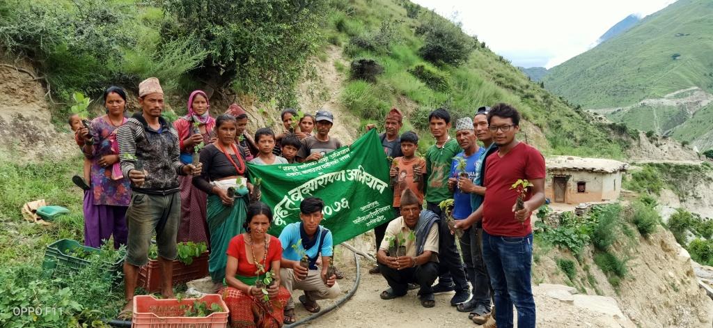 गाउँपालिकाको पलाँता हरियाली अभियान