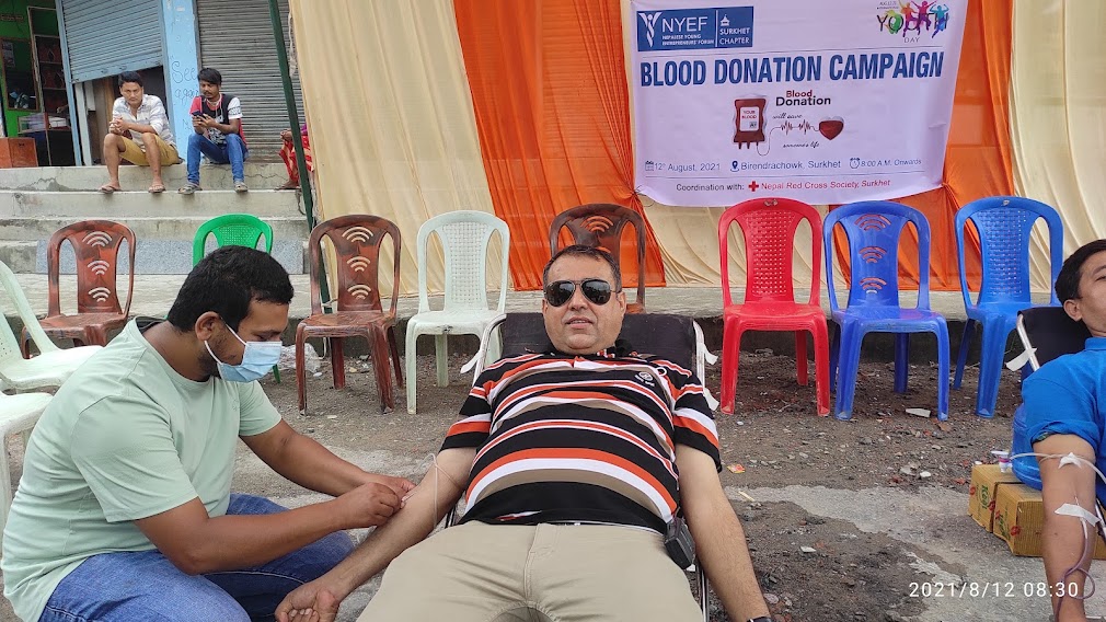 वीरेन्द्रनगरमा ५२ पिन्ट रगत संकलन