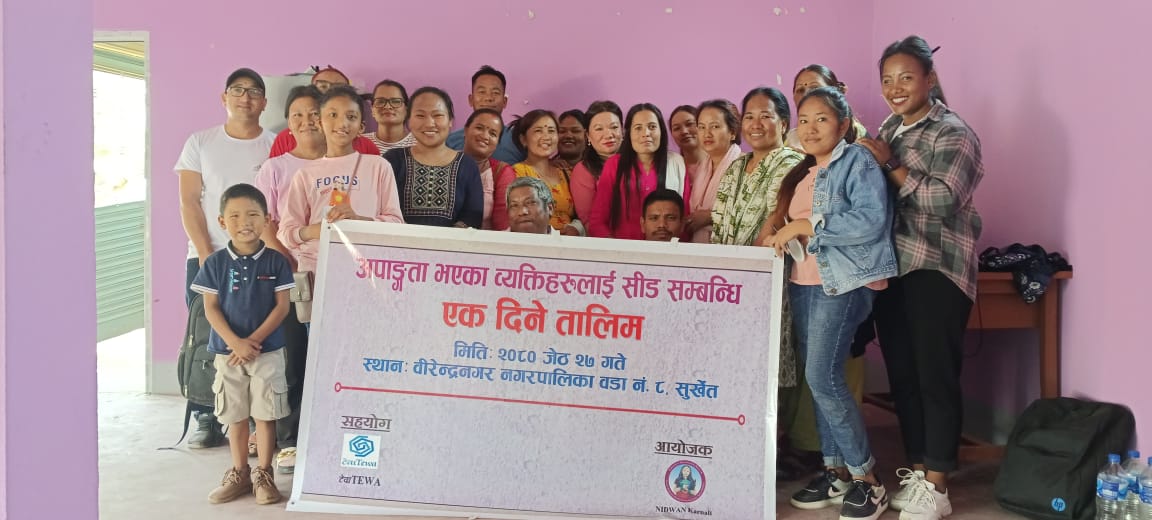 अपाङ्गता भएका महिलाहरुकालागि सीड सम्बन्धि तालिम सम्पन्न